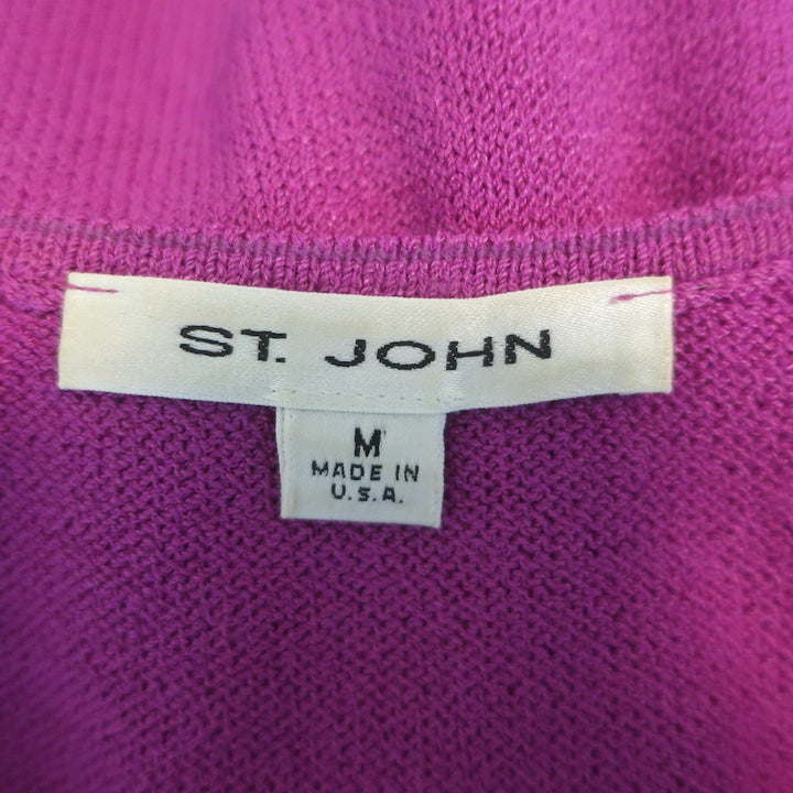 St. John Collection Speckled Knit Skirt Suit &amp; Tank Top Fuchsia Size 8