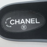 Chanel Mesh Camellia Pool Slide Sandals Gray Size 38 NEW