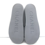 Chanel Mesh Camellia Pool Slide Sandals Gray Size 38 NEW