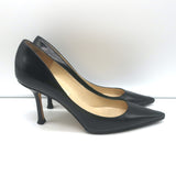 Jimmy Choo Pumps Black Leather Size 37 Pointed Toe Heels