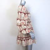 Agua by Agua Bendita Avena Garza Ruffled Mini Dress Printed Poplin Size Small