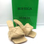 Bottega Veneta Lido Mule Sandals Beige Intrecciato Leather Size 37.5 NEW