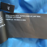 Theory Combo Hooded Down Puffer Jacket Blue Size Petite