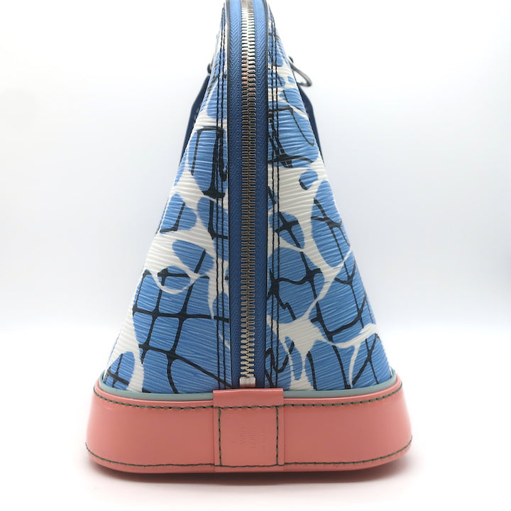 Louis Vuitton Limited Edition Alma PM Bag Aqua Print Epi Leather