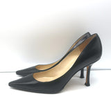 Jimmy Choo Pumps Black Leather Size 37 Pointed Toe Heels