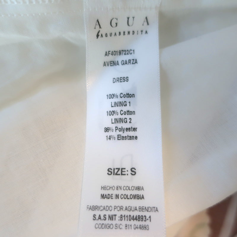 Agua by Agua Bendita Avena Garza Ruffled Mini Dress Printed Poplin Size Small