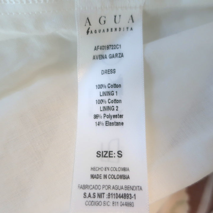 Agua by Agua Bendita Avena Garza Ruffled Mini Dress Printed Poplin Size Small