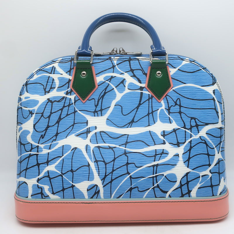 Louis Vuitton Limited Edition Alma PM Bag Aqua Print Epi Leather