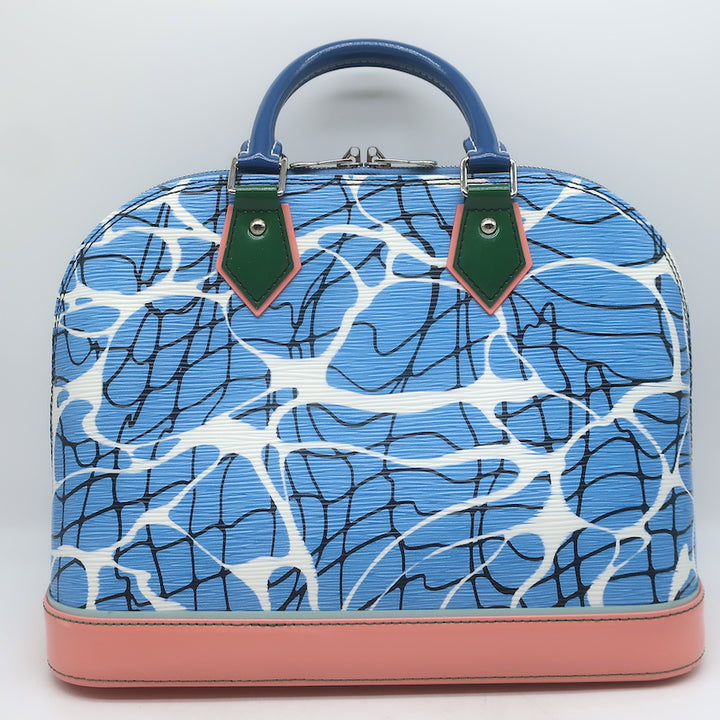 Louis Vuitton Limited Edition Alma PM Bag Aqua Print Epi Leather