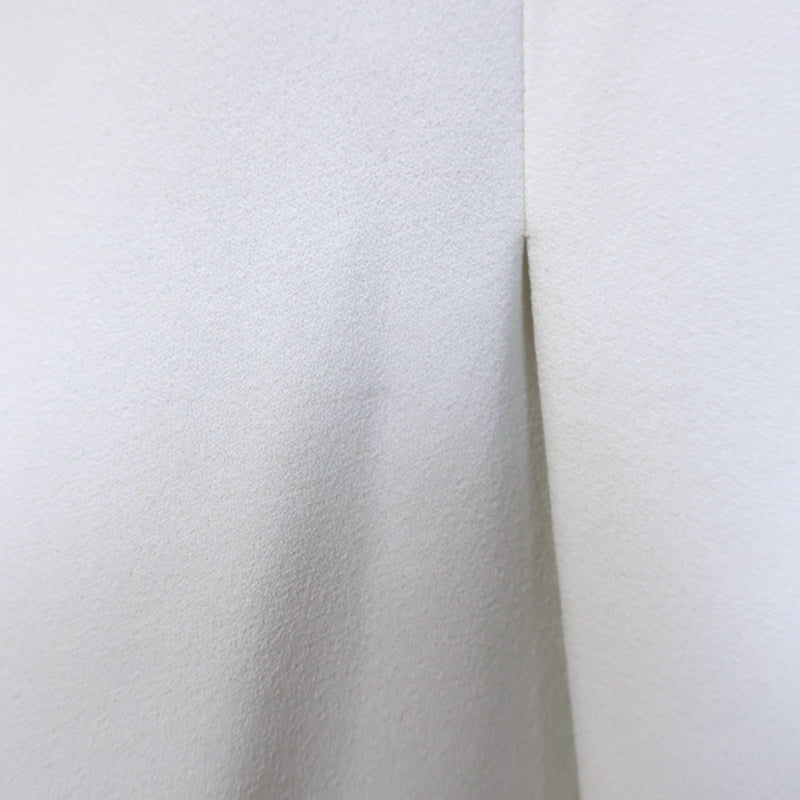 Victoria Beckham Sleeveless Flared Midi Dress Cream Crepe Size US 2