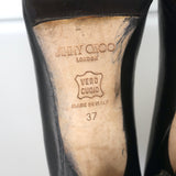 Jimmy Choo Pumps Black Leather Size 37 Pointed Toe Heels