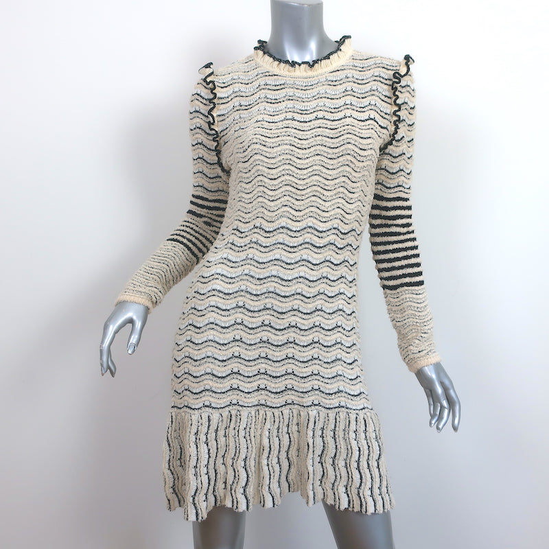 Ulla Johnson Roshan Long Sleeve Mini Dress Ivory Textured Knit Size Sm Celebrity Owned Ulla Johnson Roshan Long Sleeve Mini Dress Ivory Textured Knit Size Sm Celebrity Owned