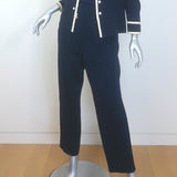 St. John Basics Pleated Santana Knit Pants Navy Size 6