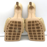Bottega Veneta Lido Mule Sandals Beige Intrecciato Leather Size 37.5 NEW