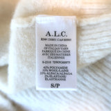 A.L.C. Jensen cutout turtleneck sweater in alabaster alpaca-blend, size S, pre-owned, authentic luxury designer detailing