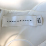 Victoria Beckham Sleeveless Flared Midi Dress Cream Crepe Size US 2