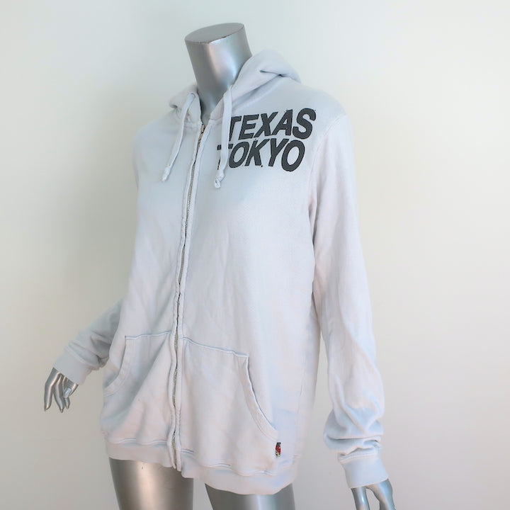 FREECITY Texas Tokyo Zip-Up Hoodie Sweatshirt Off-White Size 3