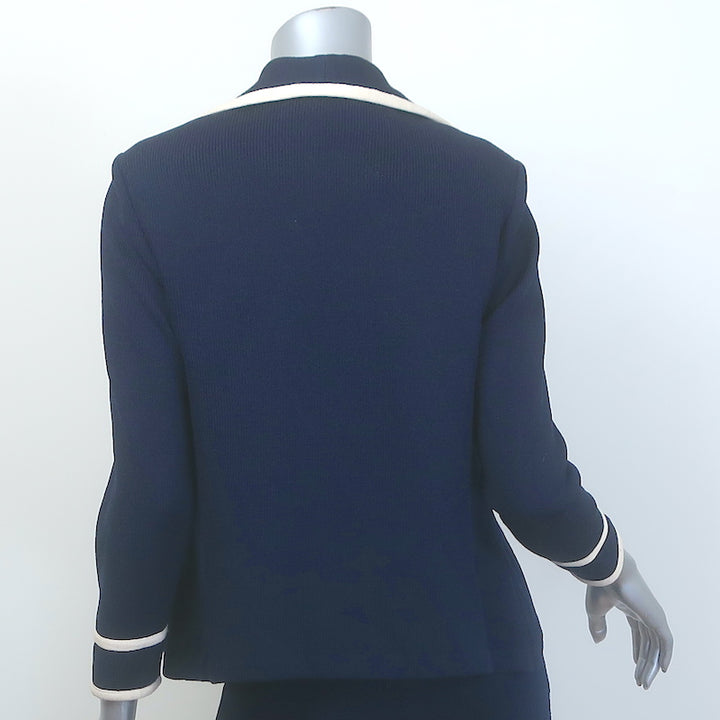 St. John Collection Zip-Up Jacket &amp; Tank Top Set Navy Santana Knit Size 4/Small