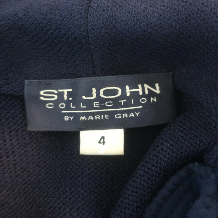 St. John Collection Zip-Up Jacket &amp; Tank Top Set Navy Santana Knit Size 4/Small