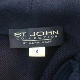 St. John Collection Zip-Up Jacket & Tank Top Set Navy Santana Knit Size 4/Small