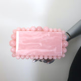 Cult Gaia Eos Box Clutch Pearlescent Pink Acrylic NEW