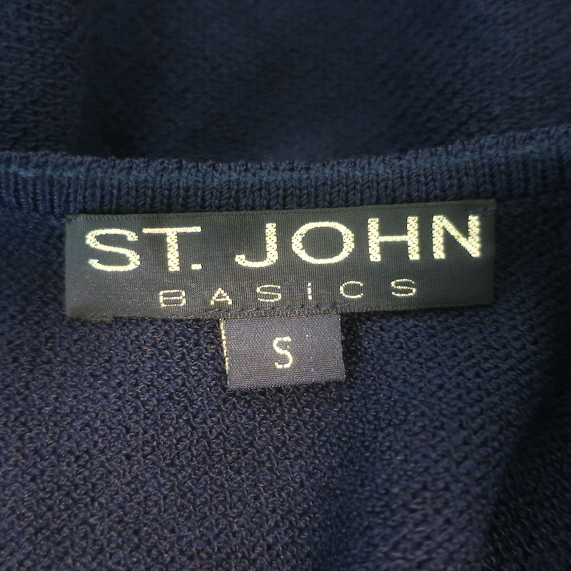 St. John Collection Zip-Up Jacket &amp; Tank Top Set Navy Santana Knit Size 4/Small