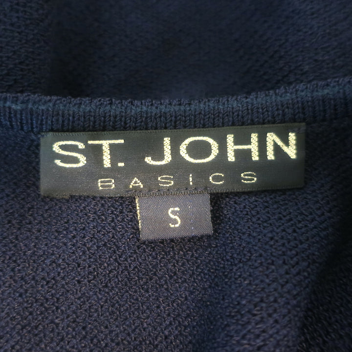 St. John Collection Zip-Up Jacket &amp; Tank Top Set Navy Santana Knit Size 4/Small