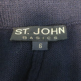 St. John Basics Pleated Santana Knit Pants Navy Size 6