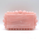 Cult Gaia Eos Box Clutch Pearlescent Pink Acrylic NEW