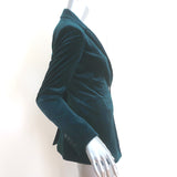 Theory Velvet Power Jacket Teal Size 0 One-Button Blazer