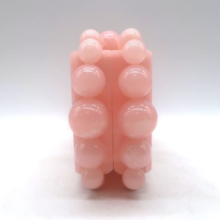 Cult Gaia Eos Box Clutch Pearlescent Pink Acrylic NEW