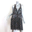 IRO Baden Ruffled Lace-Up Mini Dress Black Floral Print Crepe Size 42