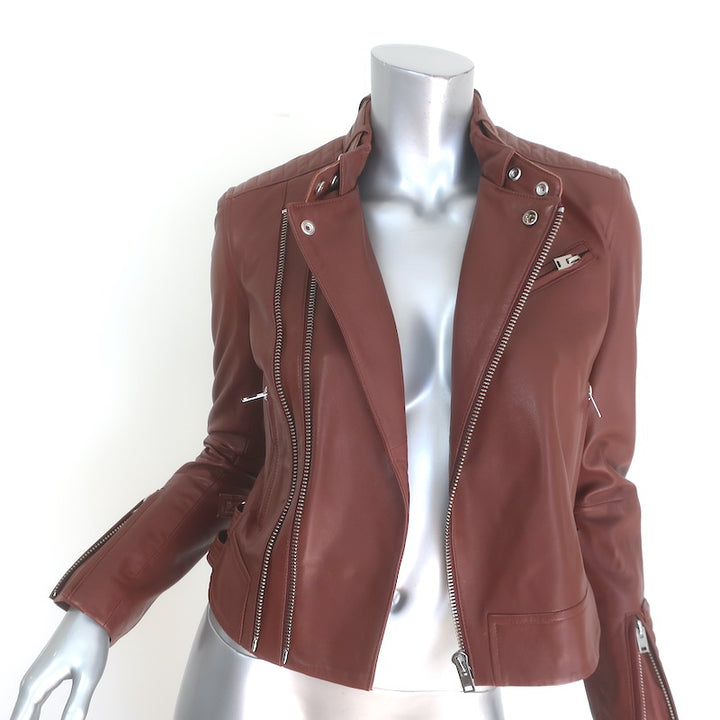IRO Luciaspe Double-Zip Leather Biker Jacket 