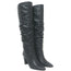 IRO Ruched Leather Knee High Boots Black Size 37