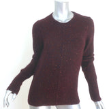 Isabel Marant Cutout-Back Crewneck Sweater Burgundy Speckled Knit Size 38