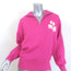 Isabel Marant Etoile Azra Half-Zip Jacquard Logo Sweater Hot Pink Size 36