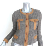Isabel Marant Etoile Kacie Leather-Trim Tweed Jacket