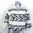 Isabel Marant Etoile Mackensy Fuzzy Jacket Ecru/Black Printed Sherpa Size 34