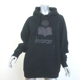 Isabel Marant Etoile Mansel Glitter Logo Hoodie Sweatshirt Black Size 40