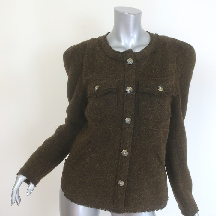 Isabel Marant Etoile Nelly Puff Sleeve Jacket Dark Olive 