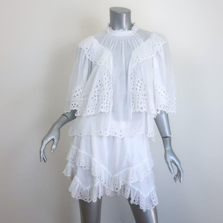 Isabel Marant Etoile Ruffled Eyelet-Embroidered Top &amp; Shorts Set 