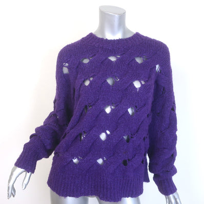 Isabel Marant Etoile Sesley Open-Knit Sweater Purple 