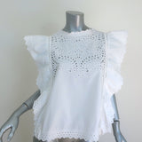 Isabel Marant Etoile Silo Broderie Anglaise Top White Cotton Size 36