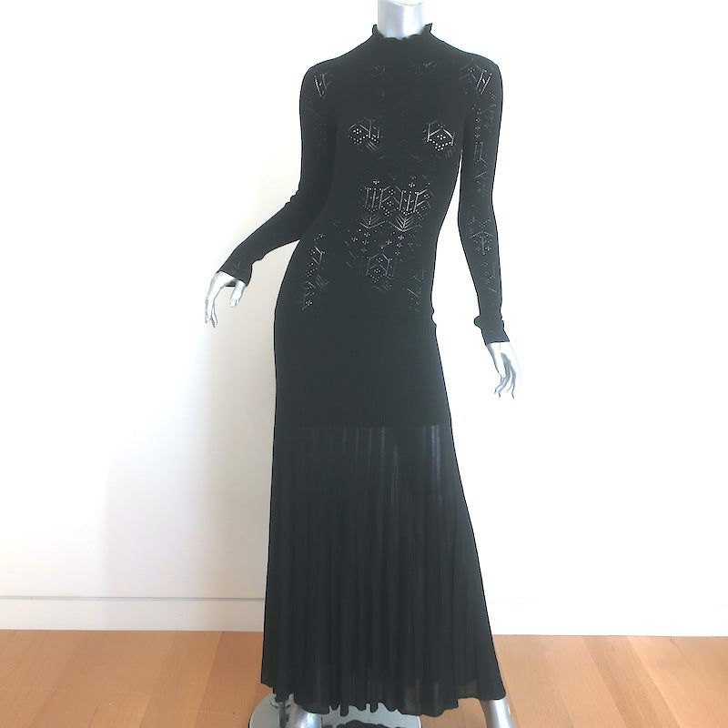 Isabel Marant Gisole Pointelle Knit Turtleneck Maxi Dress Black Size 3 Celebrity Owned Isabel Marant Gisole Pointelle Knit Turtleneck Maxi Dress Black Size 3 Celebrity Owned