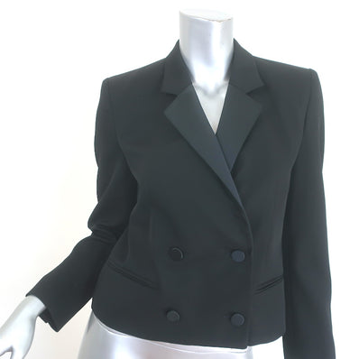 Isabel Marant Hasta Cropped Double Breasted Blazer Black Wool Size 36