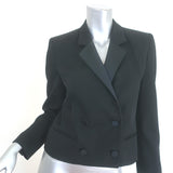 Isabel Marant Hasta Cropped Double Breasted Blazer Black Wool Size 36