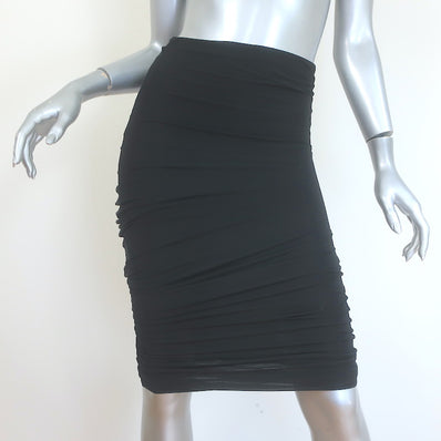 Isabel Marant Juno Gathered Pencil Skirt Black Stretch Jersey Size 34