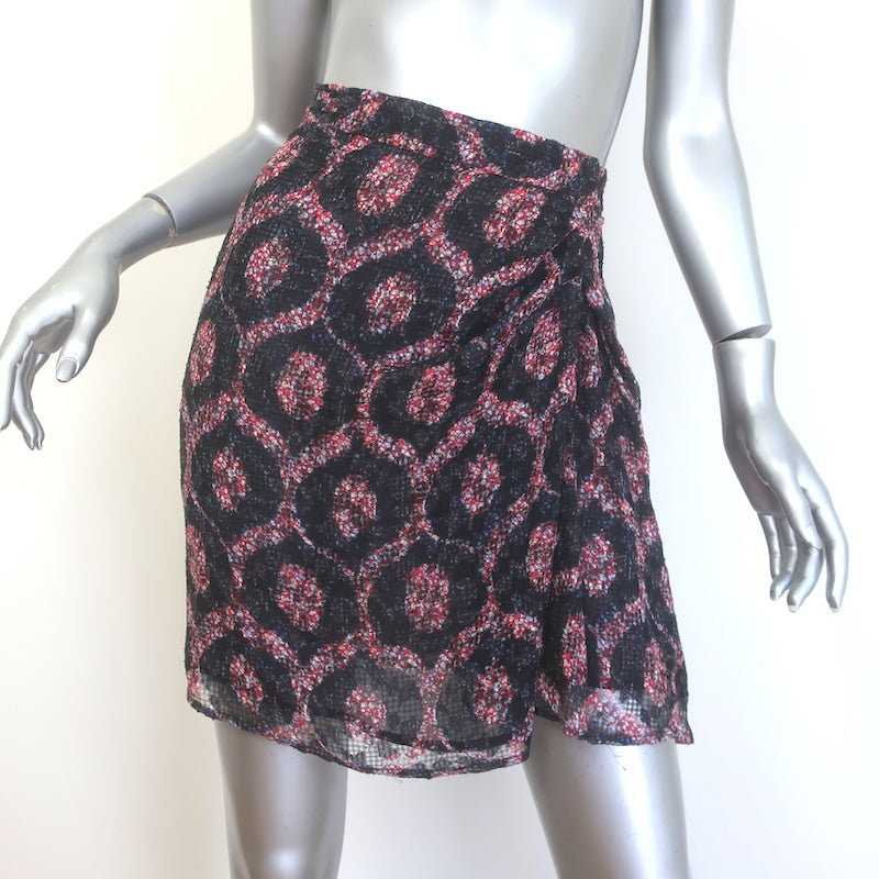 Isabel Marant Tilia Gathered Tie-Waist Printed Mini Wrap Skirt 