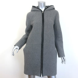 J.Crew Stadium Cloth Colorblock Hooded Coat Gray