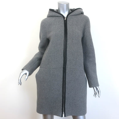 J.Crew Stadium Cloth Colorblock Hooded Coat Gray